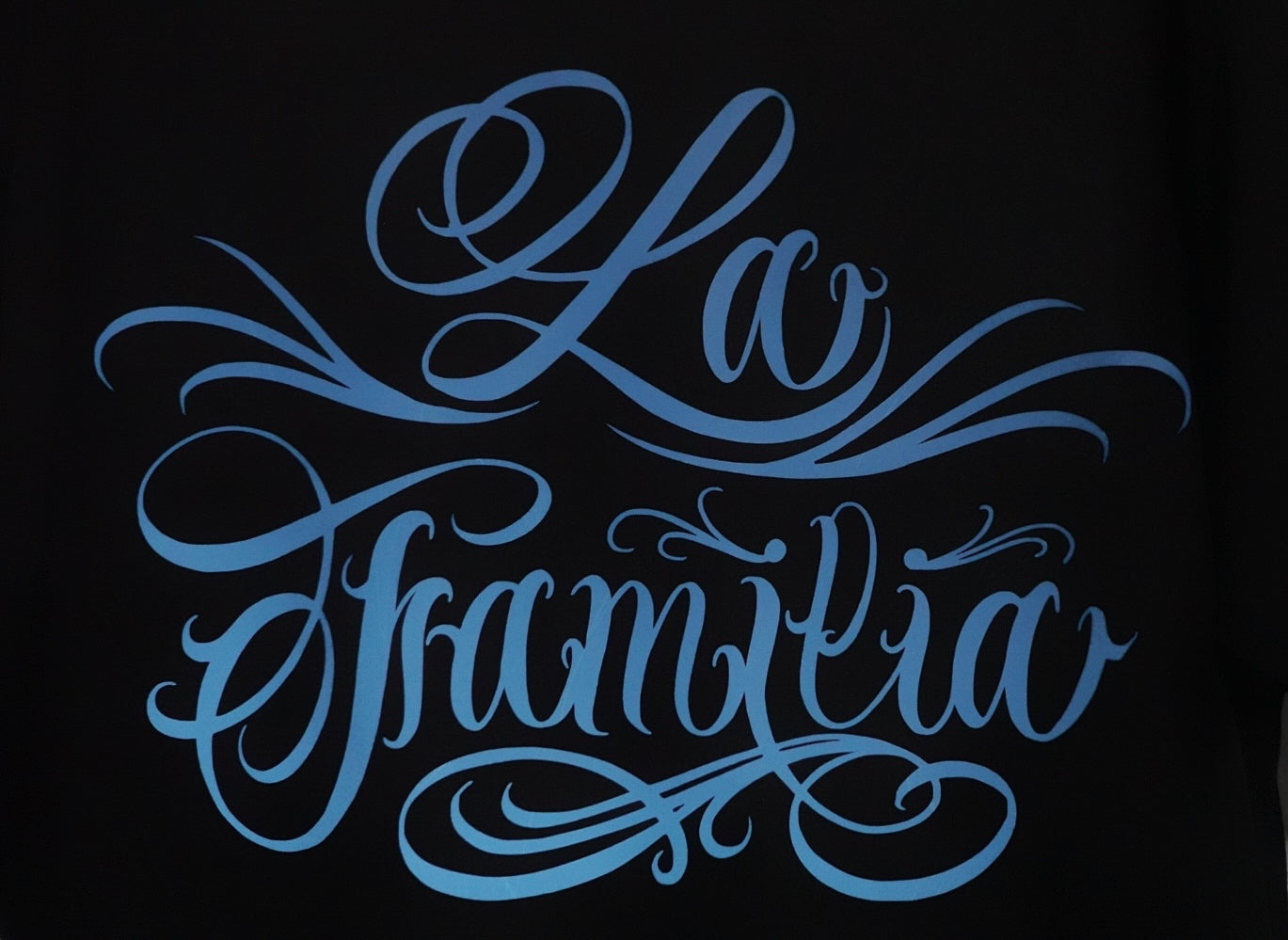 Black Blue Reflective La Familia T-Shirt