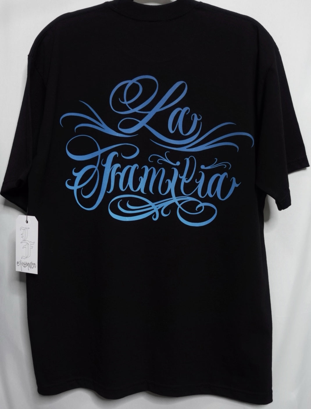 Black Blue Reflective La Familia T-Shirt